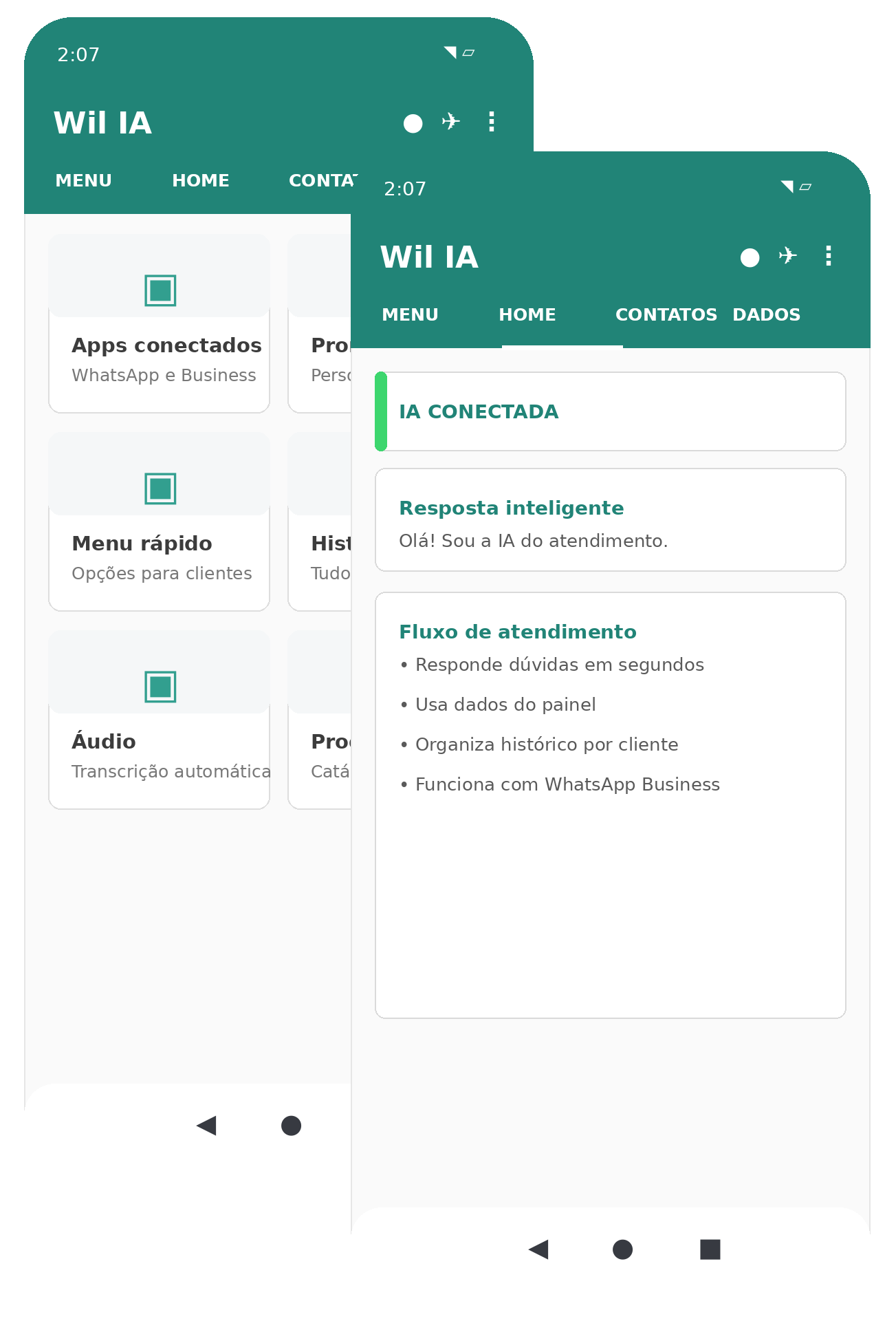 Imagem demonstrativa do aplicativo Wil IA